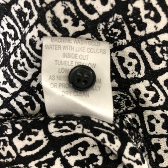 GIORGIO Sant’Angelo - Black & White V-Neck Long Sleeve Top - Size Large - Picture 4 of 7